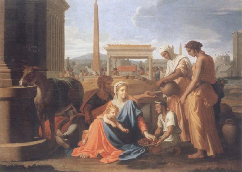 Nicolas Poussin The hl, Famile in Agypten Sweden oil painting art